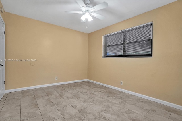 unfurnished bedroom featuring ceiling fan and a closet