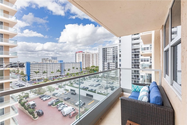 balcony featuring a view of city