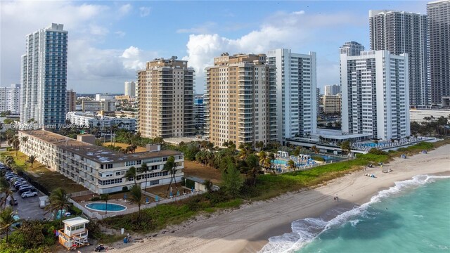 city view with a water view and a view of the beach