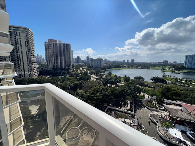 balcony with a water view