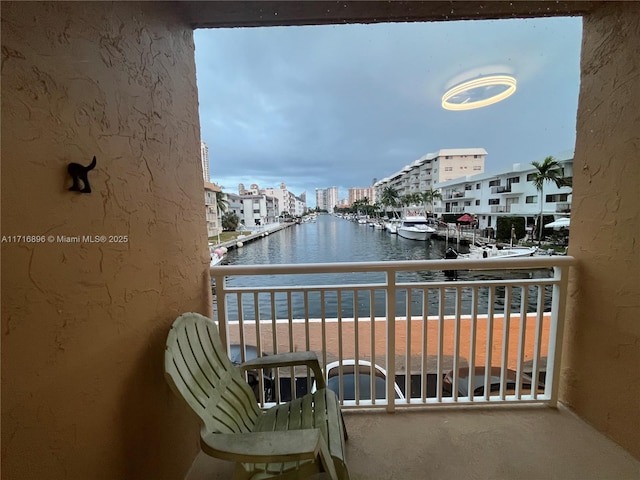 balcony with a water view