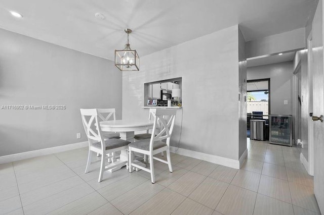 dining room featuring an inviting chandelier