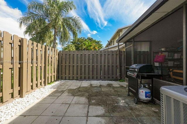 view of patio / terrace featuring a grill