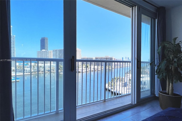 balcony with a water view