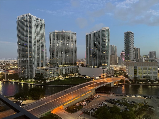 view of city featuring a water view