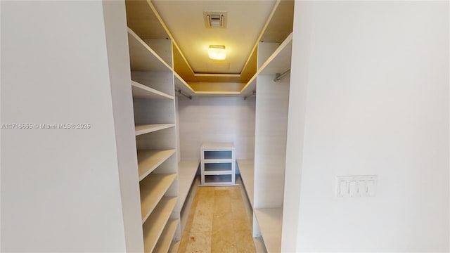 walk in closet featuring light hardwood / wood-style floors