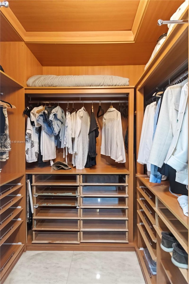 view of walk in closet