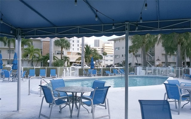 view of pool featuring a patio