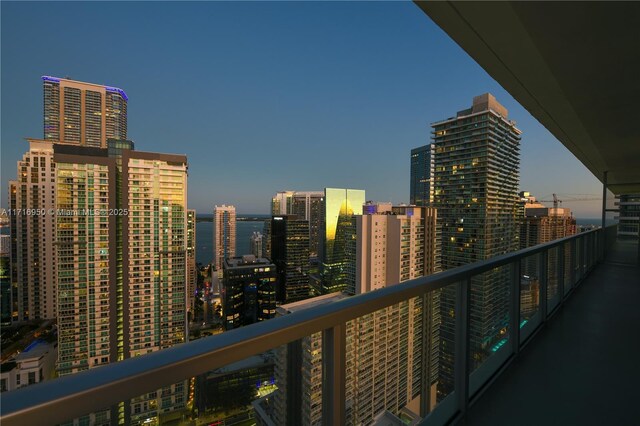 balcony with a water view