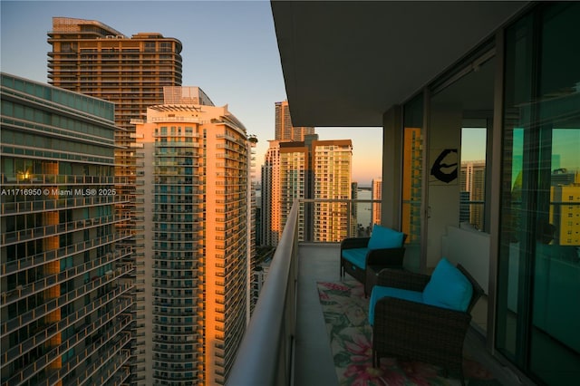 balcony with a view of city