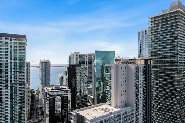 view of city with a water view