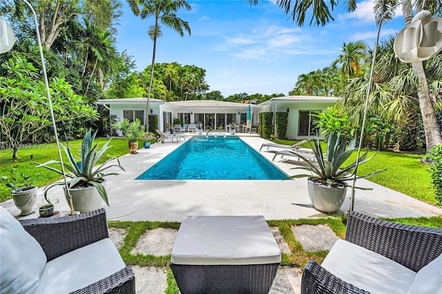 view of pool with a patio