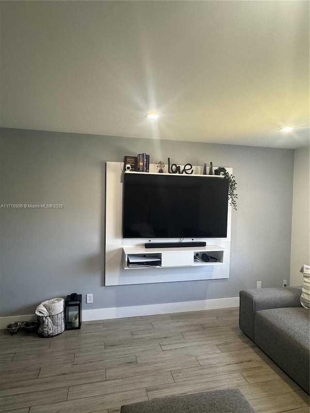 living room featuring light hardwood / wood-style floors