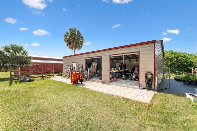 exterior space featuring an outbuilding