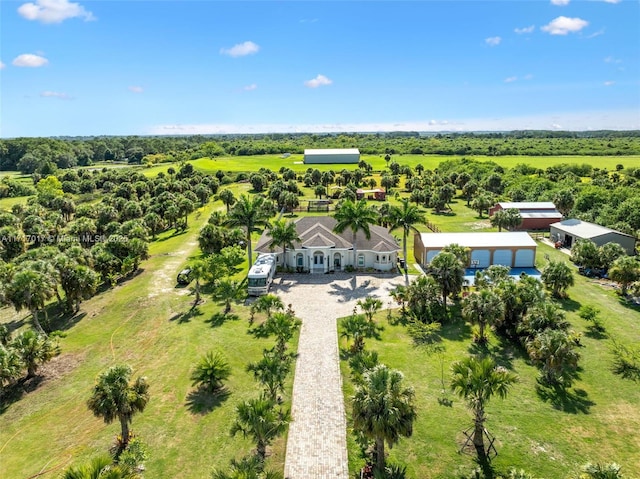 drone / aerial view with a rural view