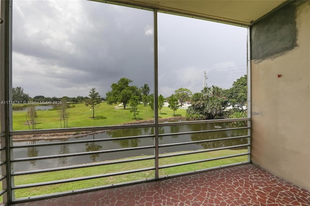 balcony with a water view