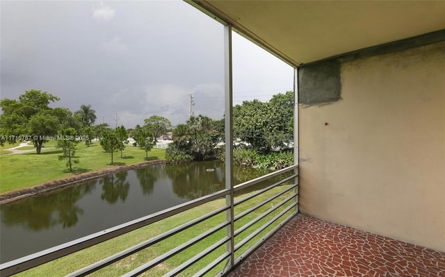 balcony with a water view