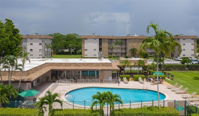 view of pool with a patio