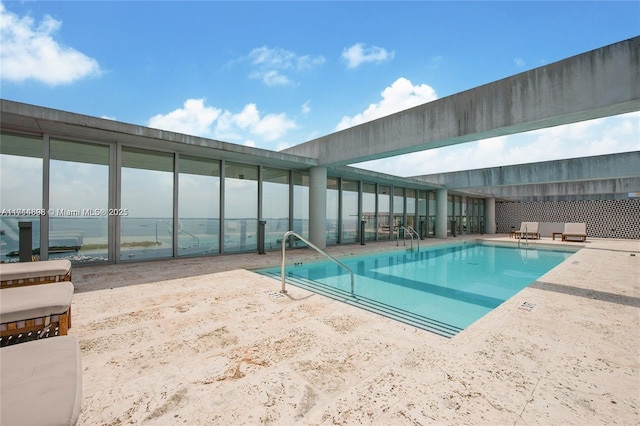 view of pool featuring a patio area