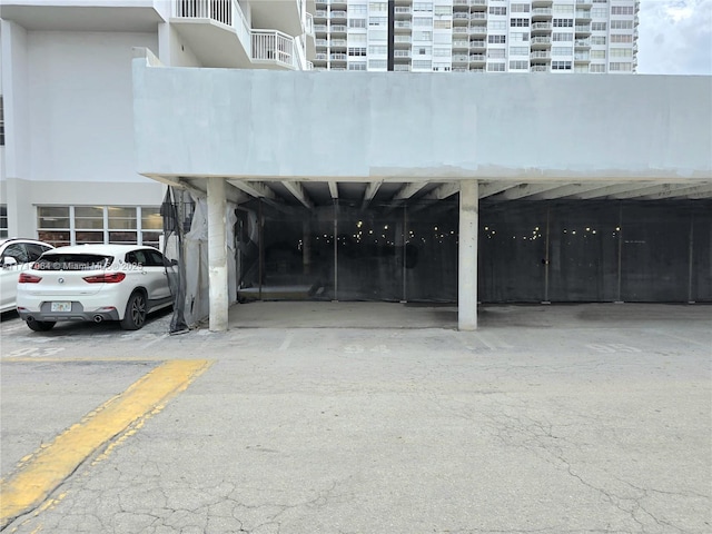 view of covered parking lot