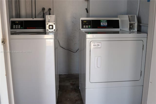 washroom featuring separate washer and dryer