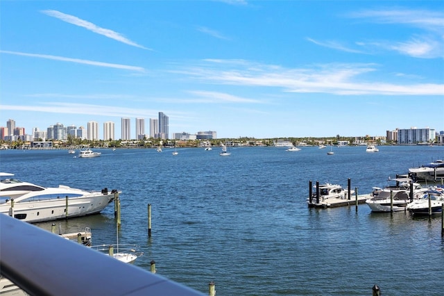 17301 Biscayne Blvd Unit 305, North Miami Beach, FL 33160 - dock with a view of skyline and a water view
