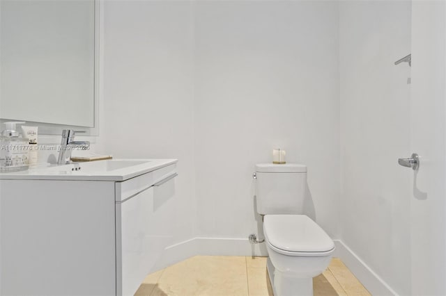 17301 Biscayne Blvd Unit 305, North Miami Beach, FL 33160 - bathroom featuring toilet, baseboards, vanity, and tile patterned floors