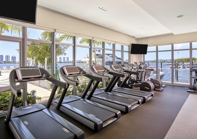 17301 Biscayne Blvd Unit 305, North Miami Beach, FL 33160 - gym with plenty of natural light