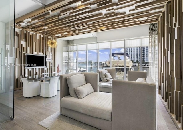 17301 Biscayne Blvd Unit 305, North Miami Beach, FL 33160 - living area with wood finished floors