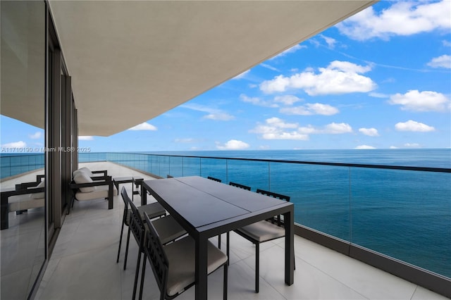 balcony with a water view