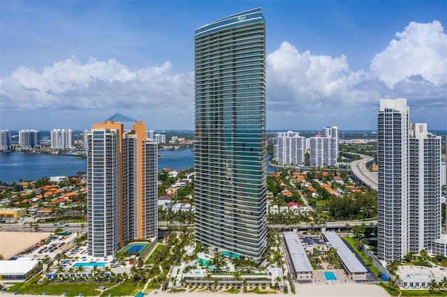 view of city featuring a water view