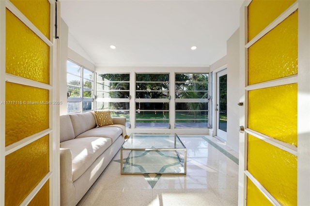 sunroom with recessed lighting