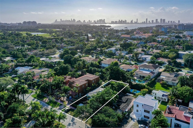 birds eye view of property featuring a view of city