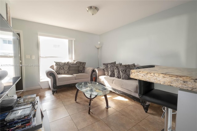 view of tiled living room