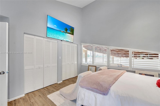 bedroom featuring light wood-type flooring