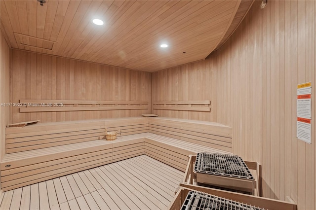 view of sauna