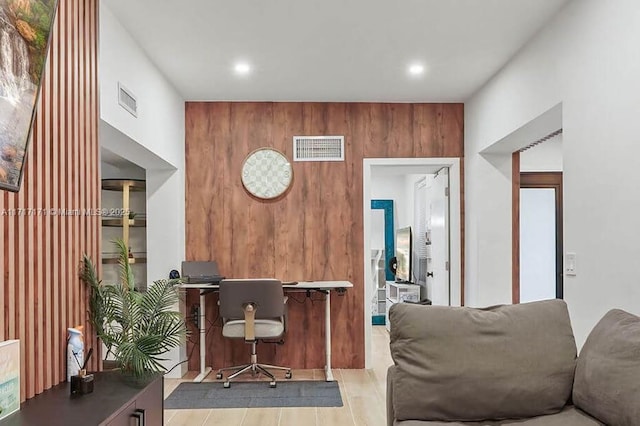 living room featuring light hardwood / wood-style floors