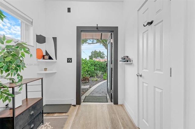 foyer entrance featuring light hardwood / wood-style floors