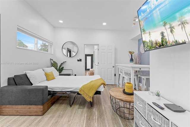 bedroom featuring light hardwood / wood-style floors