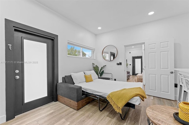 bedroom featuring light hardwood / wood-style flooring