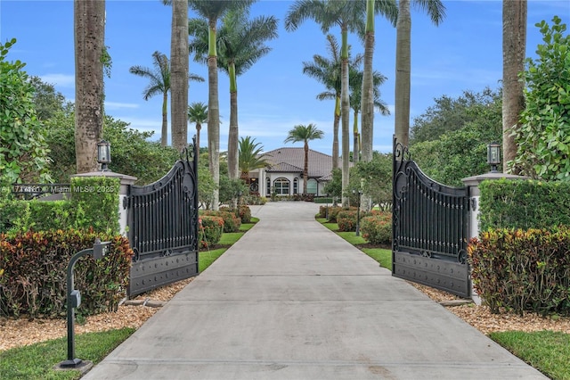 exterior space featuring a gate, concrete driveway, and a gated entry