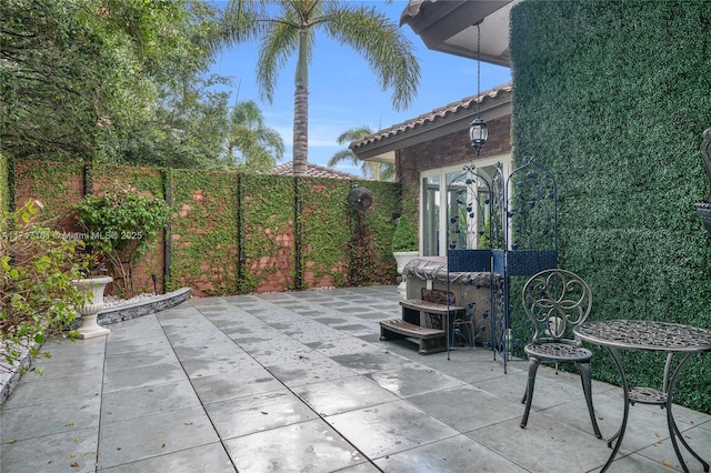 view of patio featuring fence private yard