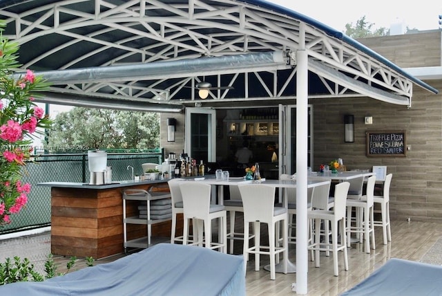 400 Alton Rd Unit 509, Miami Beach, FL 33139 - view of patio with a gazebo and a bar