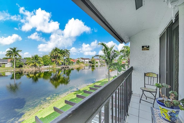 balcony with a water view