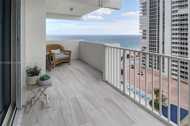 balcony with a water view