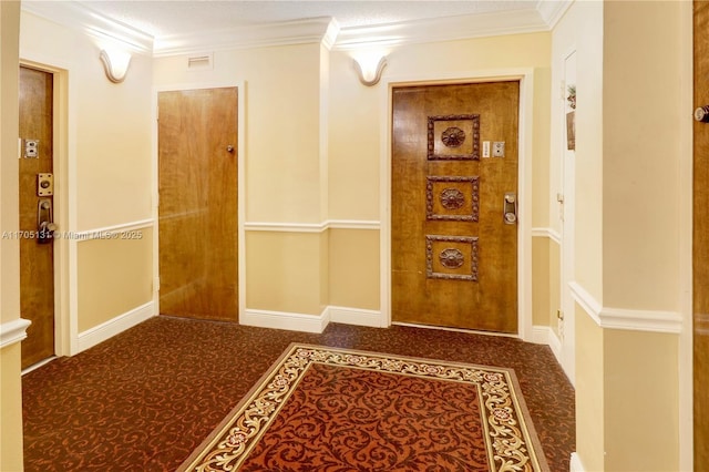 interior space featuring ornamental molding