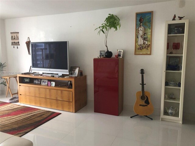 view of tiled living room