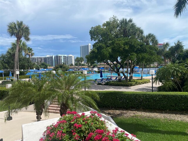 view of home's community featuring a pool