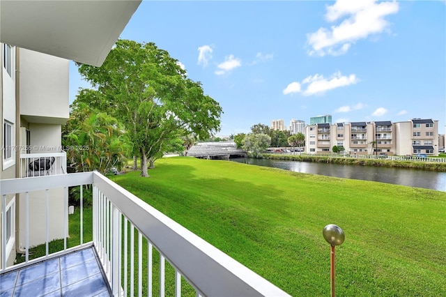 balcony with a water view