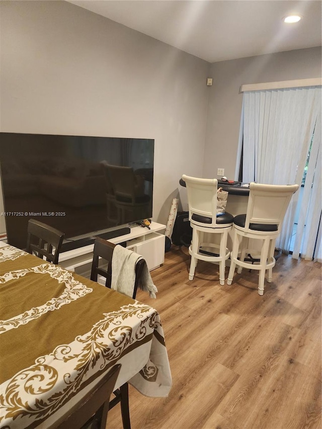 dining room featuring light hardwood / wood-style flooring